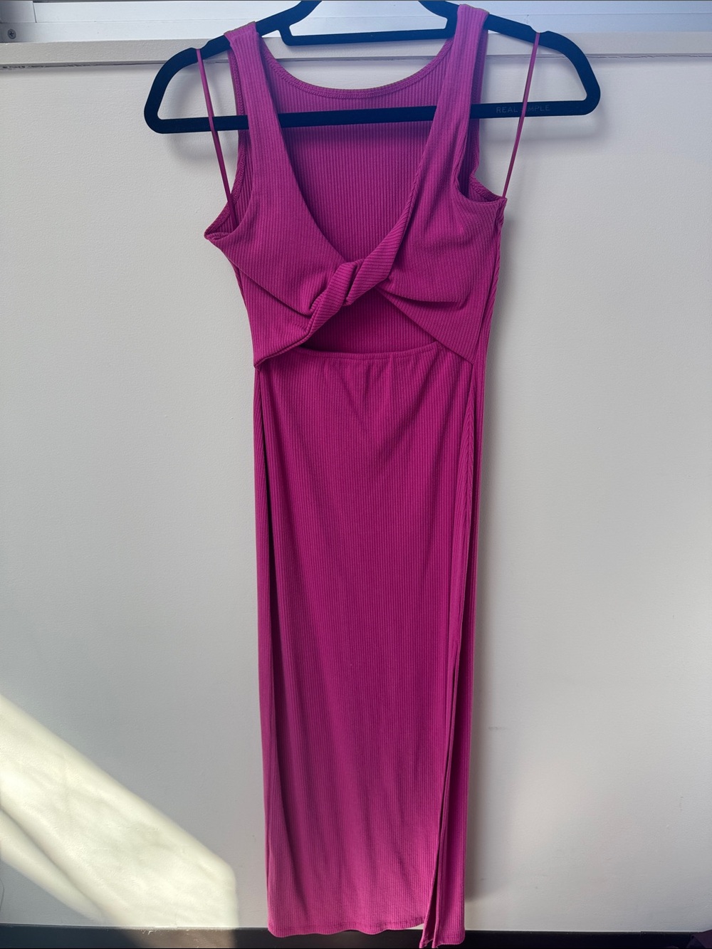 l*space Magenta Twist-Front Ribbed Maxi Dress